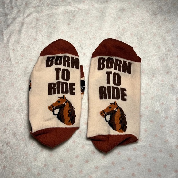 Horse Patterned Socks  - Born to Ride - Picture 2 of 4